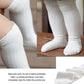 Epeius 3 Pair Pack Little Girls Uniform Knee High Socks Kids Boys Seamless Cotton Tube Ruffled Stockings For 3-5 Years,Black/Whi