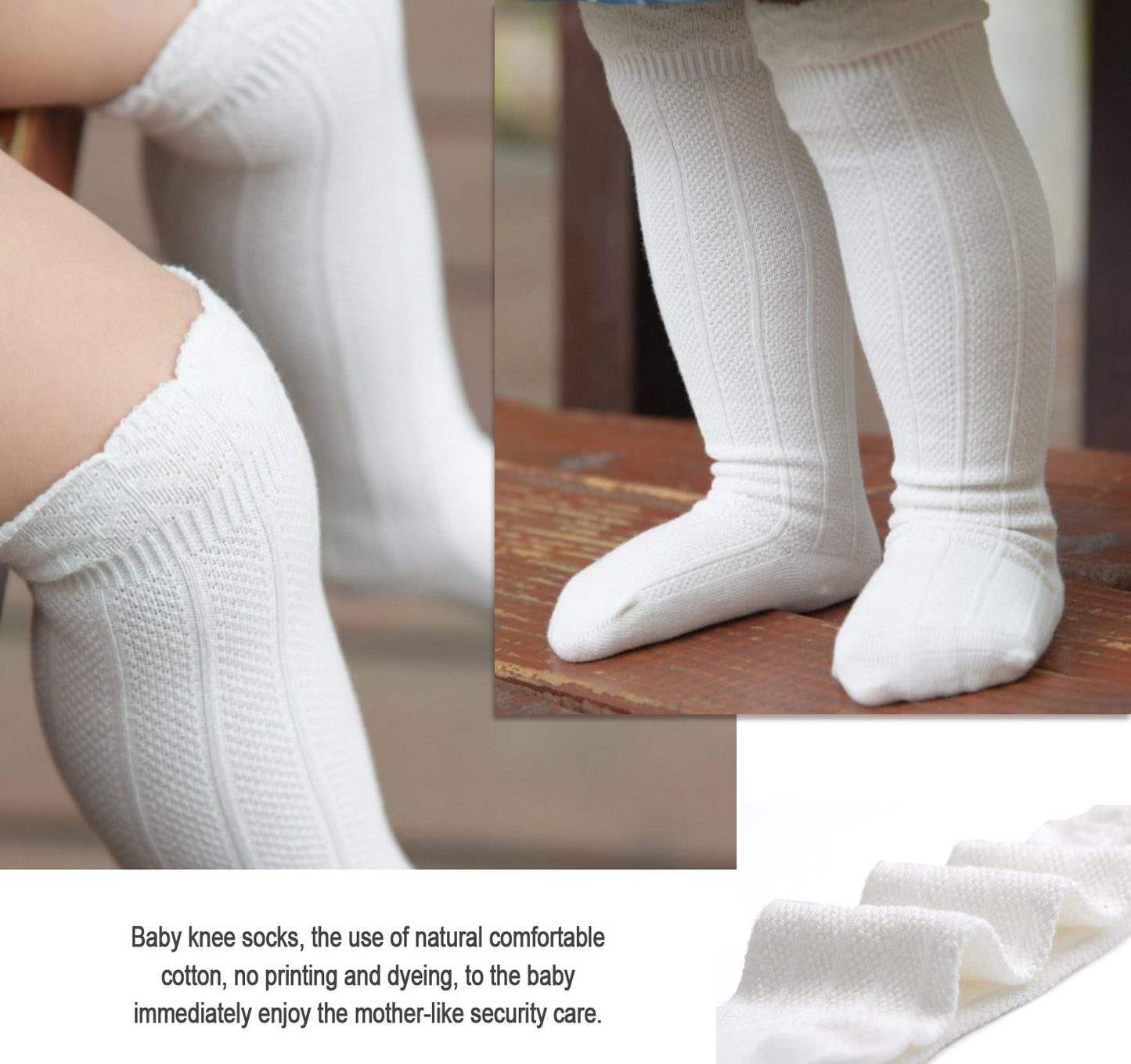 Epeius 3 Pair Pack Baby Girls Uniform Knee High Socks Toddlers Boys Seamless Cotton Tube Ruffled Stockings For 12-36 Months,Blac