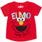 Sesame Street Elmo Toddler Girls Graphic T-Shirt Mesh Skirt And Scrunchie 3 Piece Outfit Set Red/Rainbow 2T
