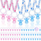 72 Baby Shower Pacifiers Necklace, Acrylic Pacifier Necklace, Pacifier Necklace For Baby Shower Boys Girls Party Favors Charm/Ge