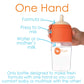 Popyum 9 Oz Orange Anti-Colic Formula Making/Mixing/Dispenser Baby Bottle With #2 Medium Flow Nipple, 260 Ml, Bpa-Free, Natural