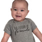 Iyd Clothing - The Future Is Female Baby Bodysuit, 6 Months, Heather Gray