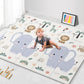 NOONKTY 79x71 Foldable Baby Play Mat for Floor, Extra Large Non-Toxic Tummy Time and Crawling Playmat, Thick Foam Play Mat for B