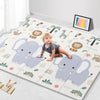 NOONKTY 79x71 Foldable Baby Play Mat for Floor, Extra Large Non-Toxic Tummy Time and Crawling Playmat, Thick Foam Play Mat for B