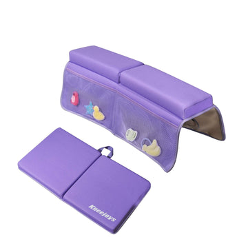 Kneejoys Bath Kneeler And Elbow Rest Pad For Baby - Memory Foam Kneeling Mat For Tub And Bath Toy Organizer