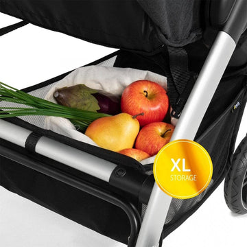 Hauck Uptown Deluxe Stroller - One-Handed Compact Folding, Fully Reclining, Adjustable Height, Cup Holder, Up To 55 Lbs. Max Wei