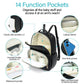 Leather Diaper Bag Backpack - Large Capacity Baby Essentials Travel Baby Bag With Changing Pad, Multi Function Waterproof Baby B