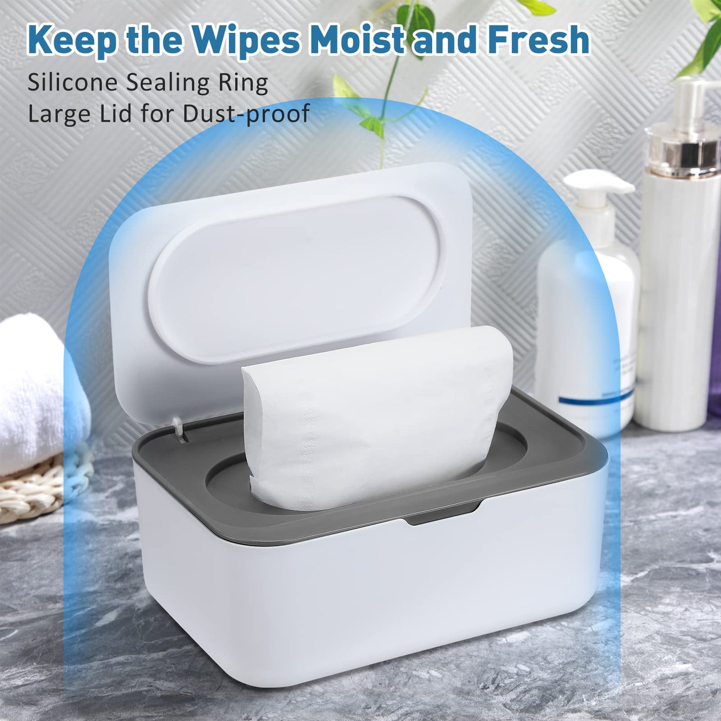 6 Pack Baby Wipes Dispenser Wipe Holder With Lids Refillable Wipes Container With Sealing Design Keeps Wipes Fresh Easy Open And