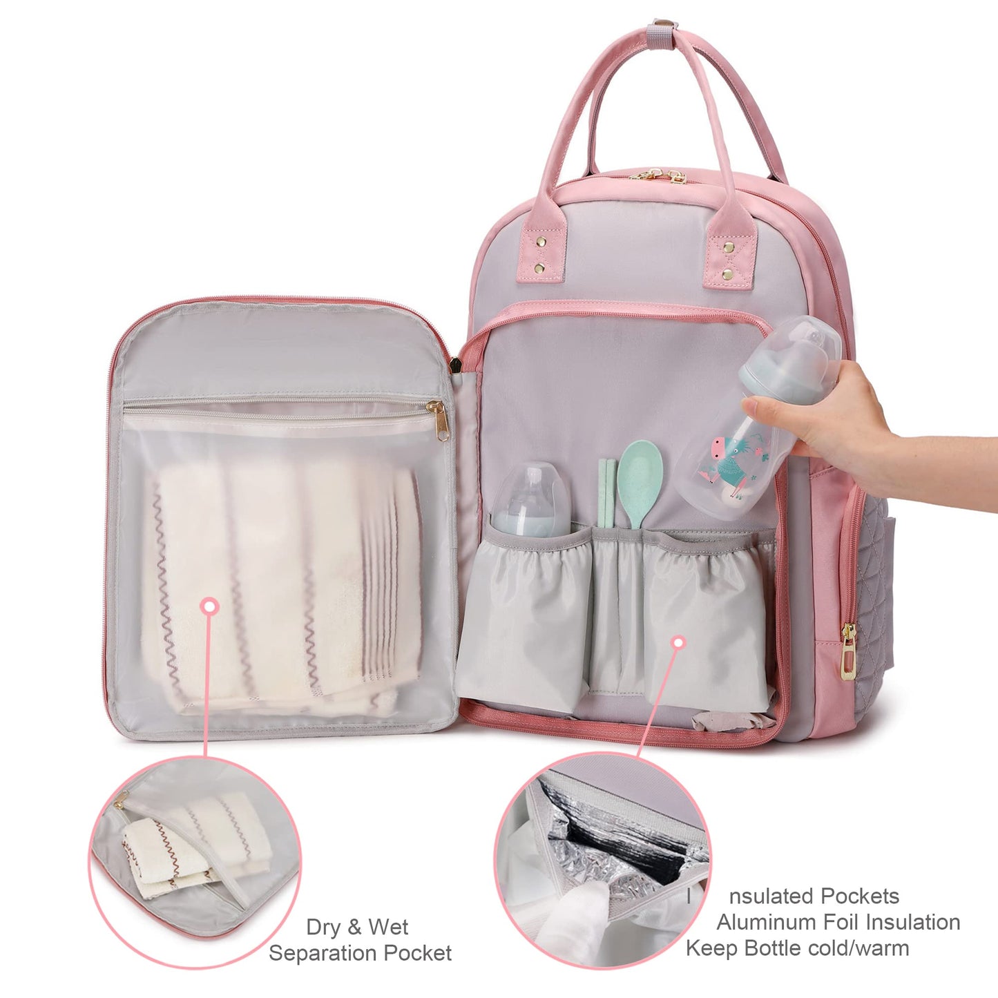 Diaper Bag Backpack Pink Baby Show Gifts For Girl Newborn Must Haves For Hospital