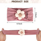 Miuxueso 3 Pcs Baby Flower Headbands Baby Girls Nylon Headbands Soft Hairbands Hair Accessories For Newborn Infant Toddler Kids