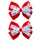 2PCS Christmas Hair Bows for Girls 4 Inches Red Elk Grosgrain Ribbon Hair Accessories Small Xmas Boutique Hair Clips Elk Christm