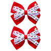 2PCS Christmas Hair Bows for Girls 4 Inches Red Elk Grosgrain Ribbon Hair Accessories Small Xmas Boutique Hair Clips Elk Christm