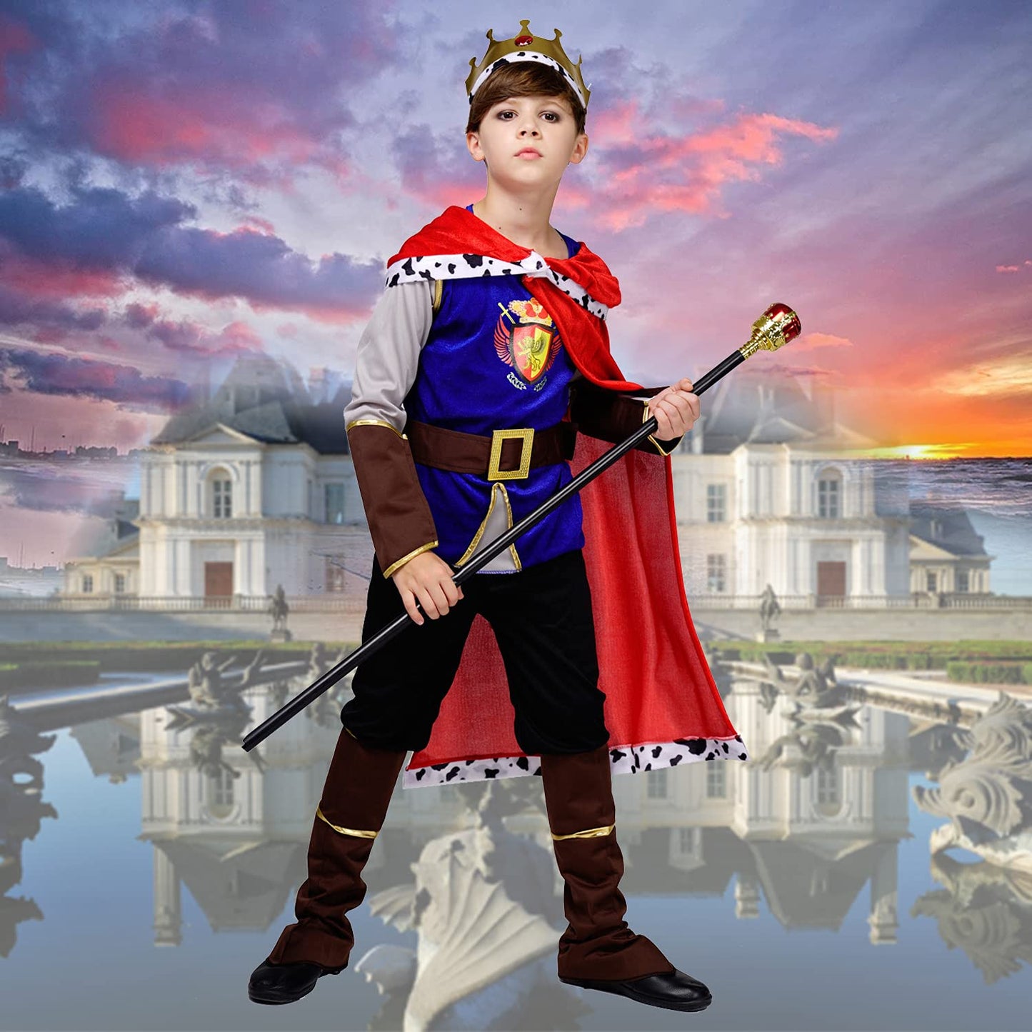 Dsplay Kid'S Boy Medieval Prince King Costume (10-12Y)