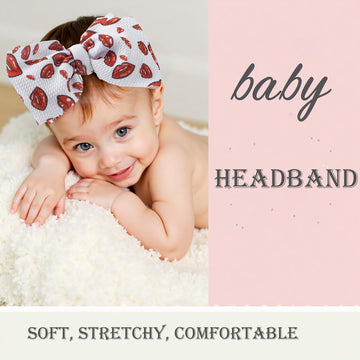 Qfv Baby Girl Bows Newborn Headband Valentines Infant Big Bows For Birthday/Baby Shower/Photography/Baby Gifts (Red & Red Lip)