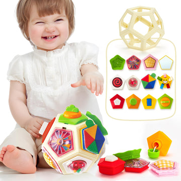 Montessori Toys for 1 Year Old Girl Gifts-Busy Activity Cube Travel Toys for 12-18 Months Baby Sensory Ball Development Educatio