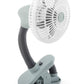 O2COOL 4 Inch Clip On Stroller Fan, Portable Battery Operated for Outdoor, Car Seat and Baby Crib. Flexible Neck and Adjustable 