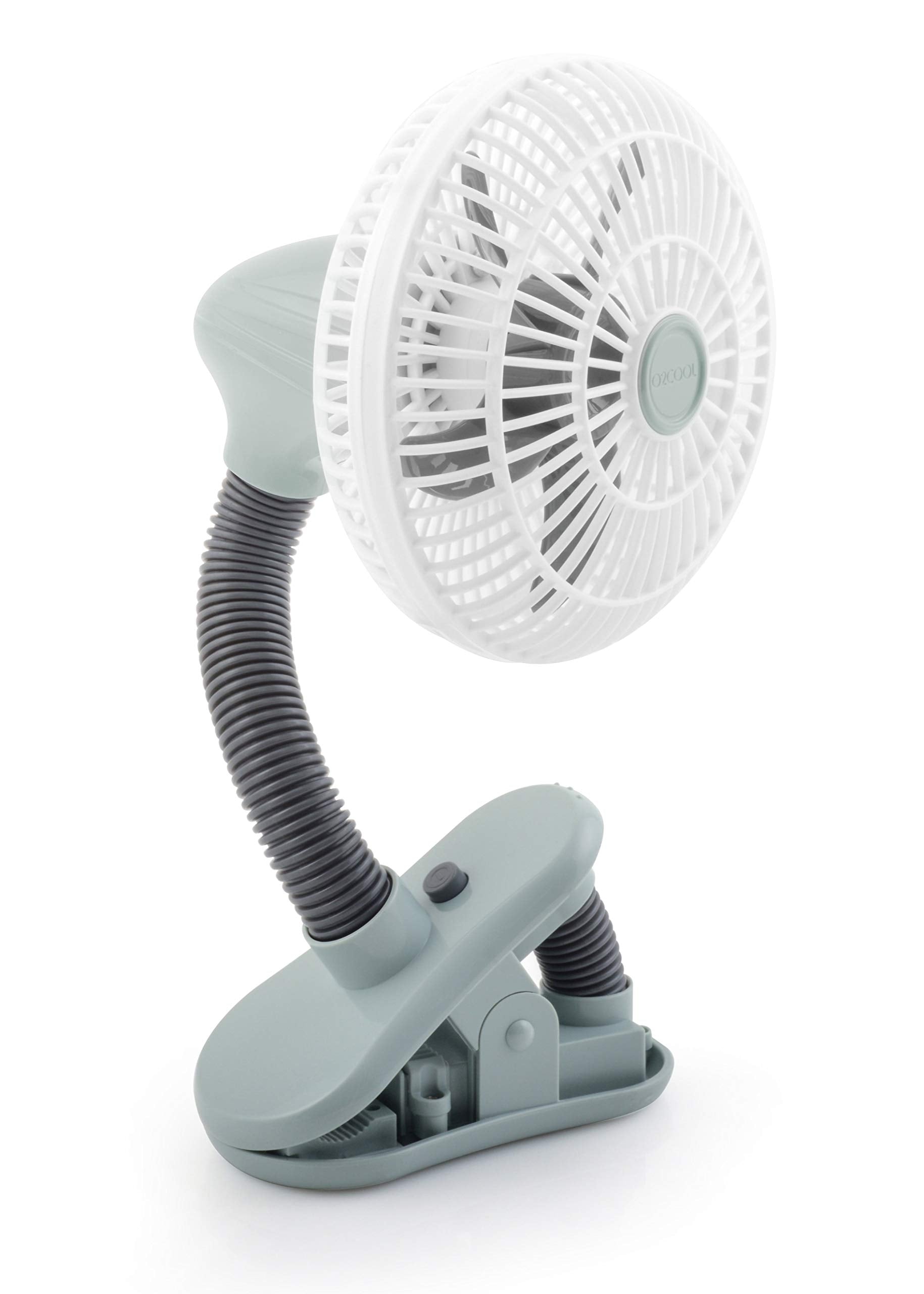 O2COOL 4 Inch Clip On Stroller Fan, Portable Battery Operated for Outdoor, Car Seat and Baby Crib. Flexible Neck and Adjustable 
