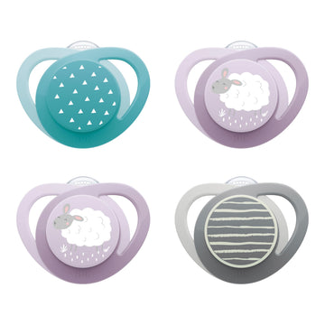 NUK Glow-in-the-Dark Orthodontic Pacifier with Heart-Shaped Shield, BPA-Free, fits 0-6 Months, 4-Pack