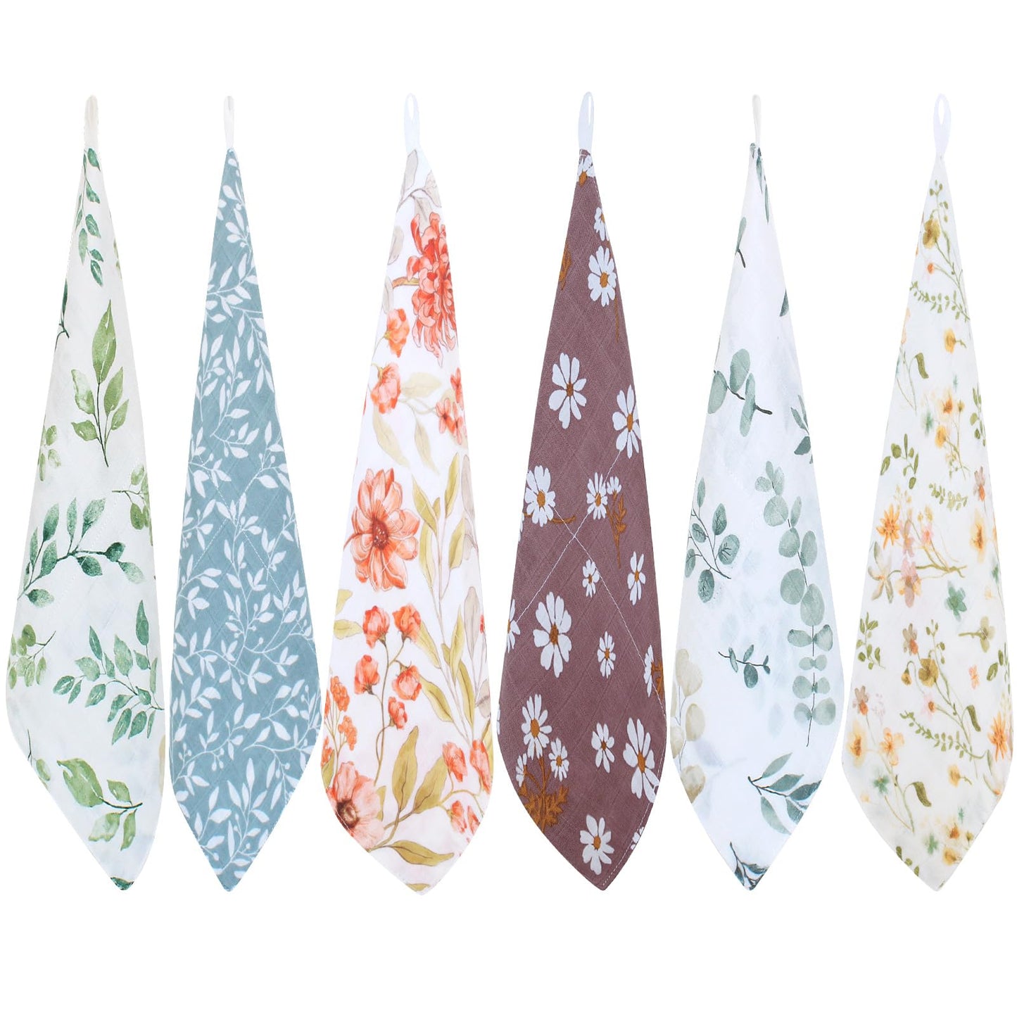 LifeTree Baby Muslin Washcloths, Soft 6 Pack Baby Wash Cloths Unisex for Boys Girls, 70% Viscose from Bamboo and 30% Cotton Bath