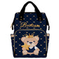 DIYKST Custom Diaper Bag for Boys with Name Customized, Personalized Diaper Backpack for Mom/Women, Large Capacity Diaper Bag fo
