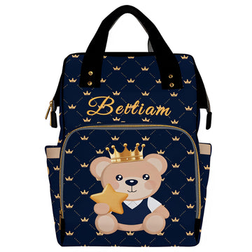 DIYKST Custom Diaper Bag for Boys with Name Customized, Personalized Diaper Backpack for Mom/Women, Large Capacity Diaper Bag fo