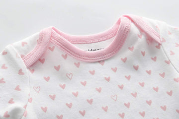 Kiddiezoom Baby Girls Bodysuit Newborn Short Sleeve Bodysuit Cotton 5-Pack One-Piece Bodysuit