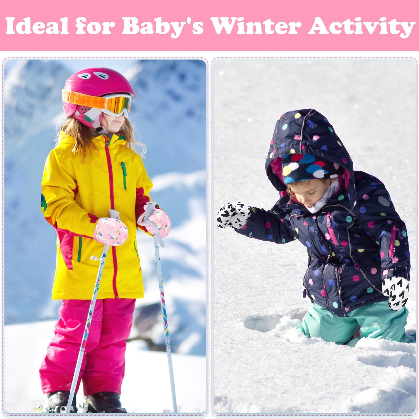 Sarfel Toddler Gloves Ages 2-4 Toddler Mittens Girl Toddler Waterproof Gloves Mittens For Toddler Girls Toddler Snow Mittens