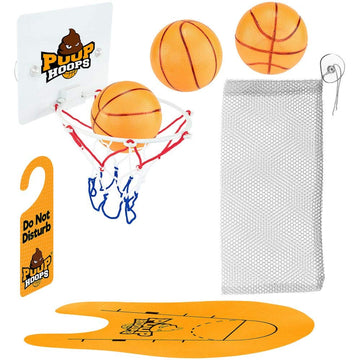 Hoopla Toys Poop Hoops Toilet Basketball Game Set Funny Bathroom Sports Toy for Kids