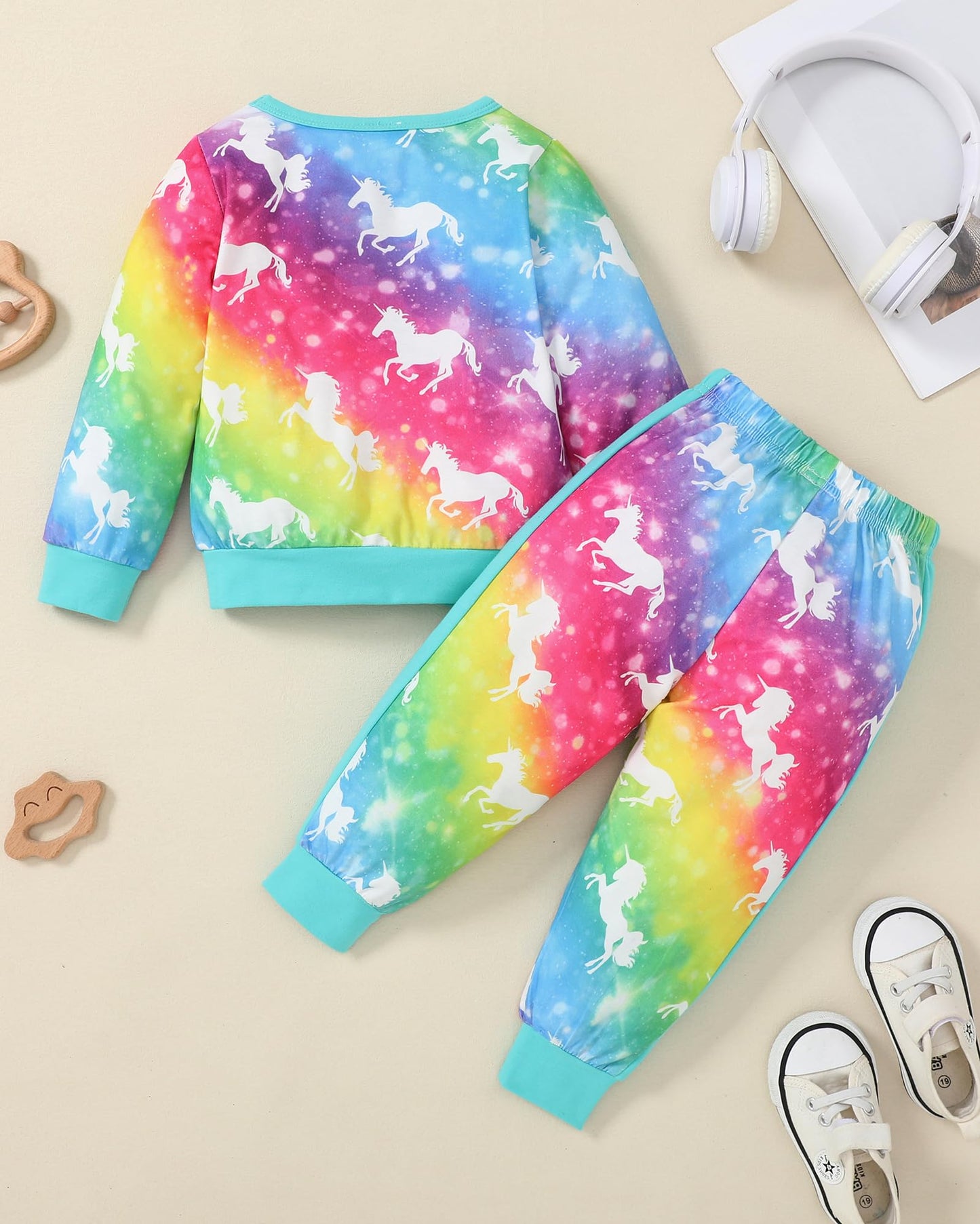 Yallet Toddler Girls Clothes Baby Girl Fall Outfits Long Sleeve Sweatshirt Pants Sets Winter Sweatsuit Clothing For Girl 18-24 M