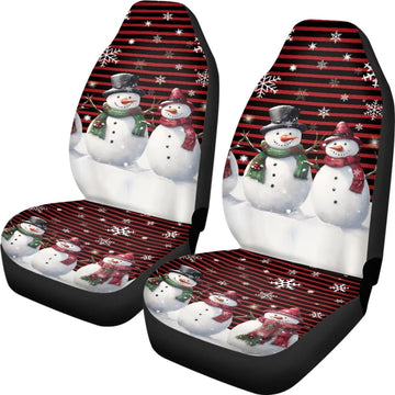 Whosucclay Christmas Snowman Car Front Seat Cover for Women, 2pcs Automotive Seat Cover Seat Protectors Cushion for SUV & Truck,