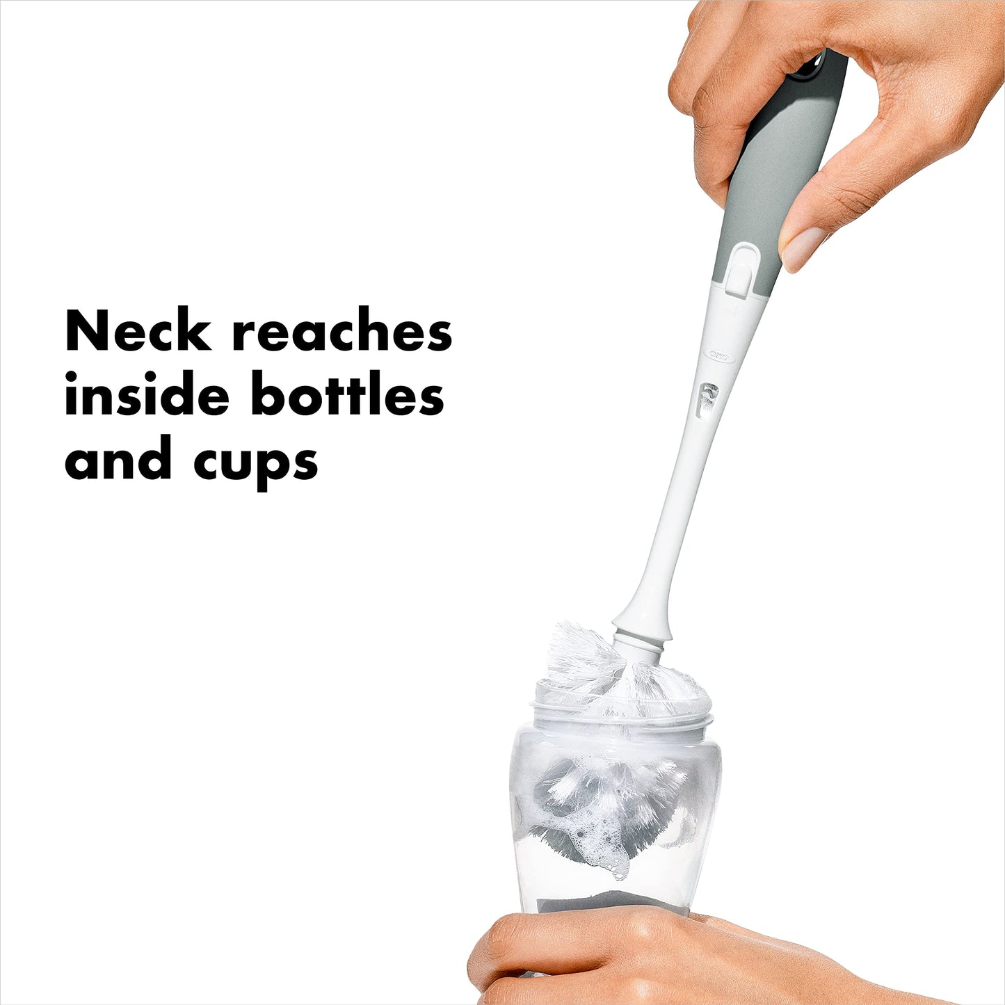 OXO Tot Bottle Brush with Nipple Cleaner and Stand - Gray, 2-Pack