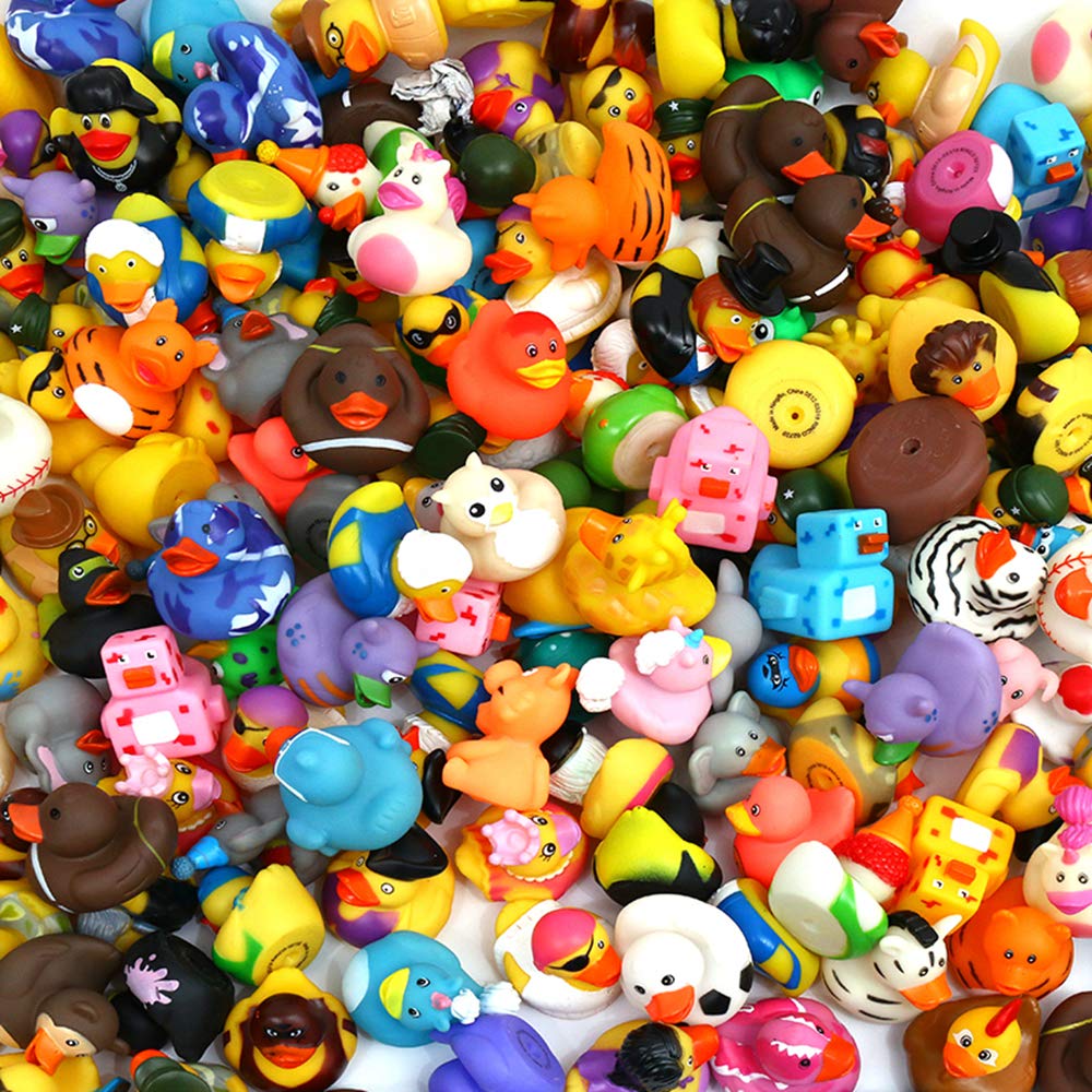 XY-WQ 50 Pack Rubber Duck for Jeeps Ducking - 2.3 Inch Bulk Floater Duck for Kids - Baby Bath Toy Assortment - Party Favors, Bir