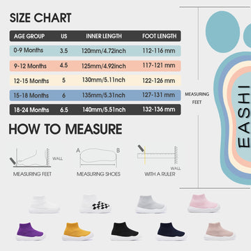 Baby Boy Girl Non-Skid Indoor Infant Walking Shoes Breathable Warm Elastic Sock Shoes With Memory Sole Protect Toes Outdoor Snea