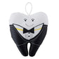 Stephan Baby Plush Tooth-Shaped Fairy Pillow, White with Appliqued Tuxedo Accents,F3044
