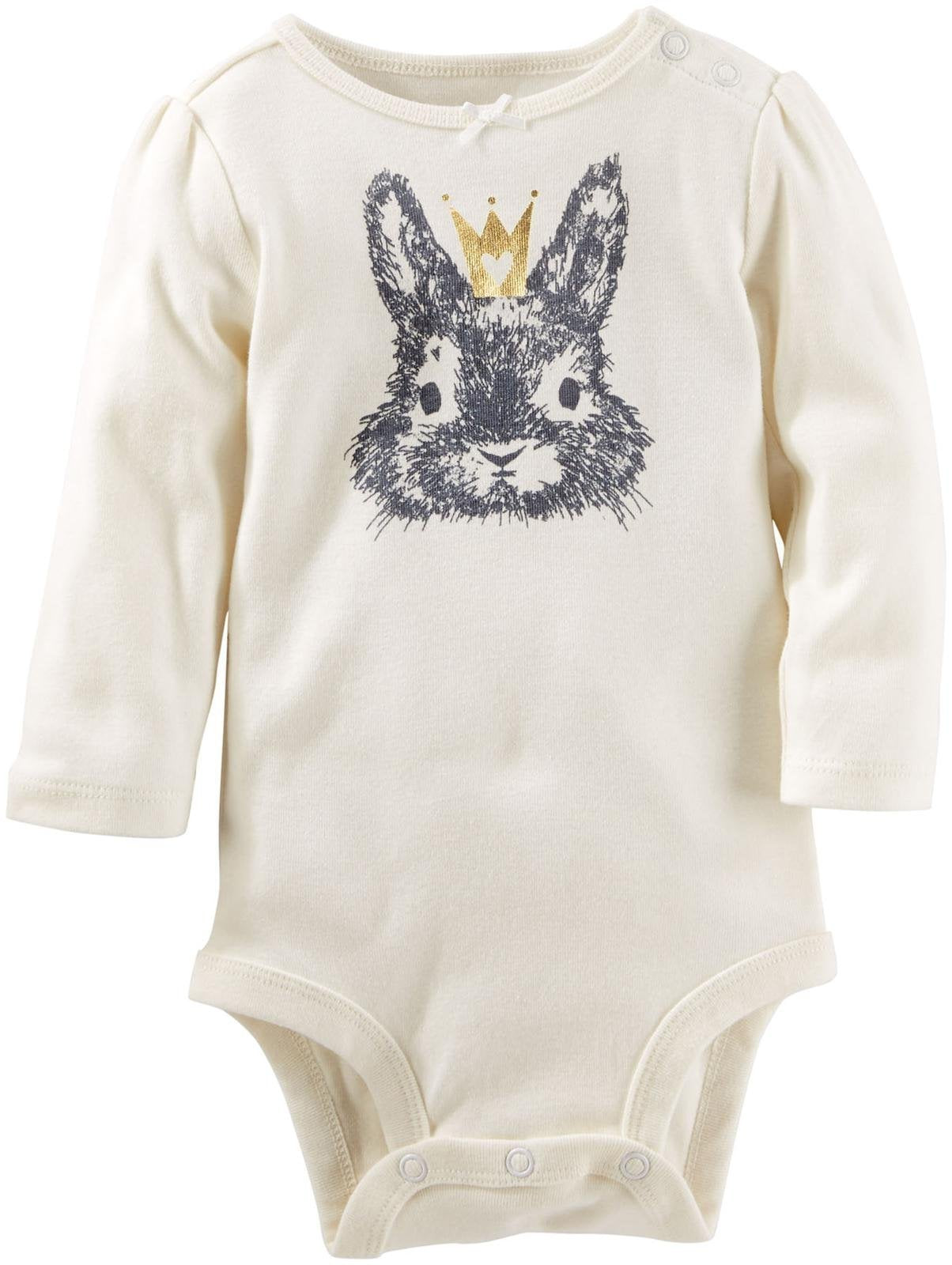 Oshkosh B'Gosh Baby Girls' Single Bodysuit 11648410, White, 9M