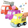 WOW! PODS CoComelon Toys Build & Reveal Musical Vehicles | School Bus Fire Engine and Ice Cream Van | Sounds and Songs with Myst