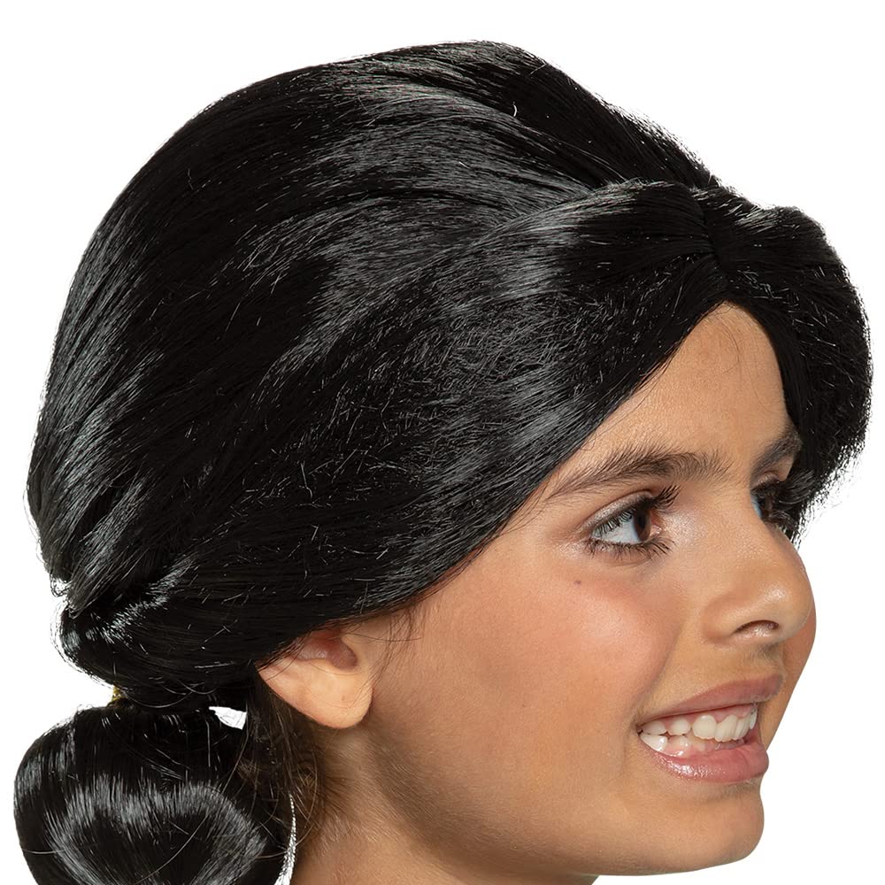 Disguise The Aladdin Live Action Kid Jasmine Wig Standard , Black