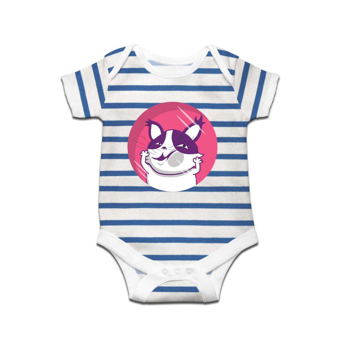 Ruse Face One Printed Kids Striped Infant Romper Short Sleeves And Bodysuit For New Born Baby Boy/Baby Girl Clothes 100% Cotton 