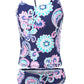 Girls Two Piece Tankini Swimsuits Hawaiian Floral Swimwear Kids Beach Bathing Suit Set Purple Size 14/14-16