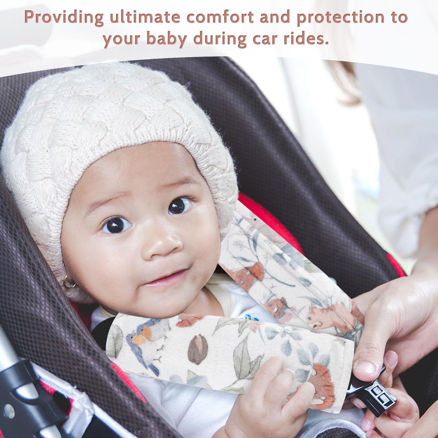 Caruili Carseat Strap Covers For Babies, Soft Seatbelt Covers For Kids, Reversible Baby Car Seat Strap Covers, Size: 6.5 X 6.5 I