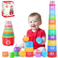MOONTOY Stacking Cups Baby Toys 6 10 12 18 Months, Montessori Toys for 1 Year Old Toddler Learning Toys with Numbers Shapes Patt