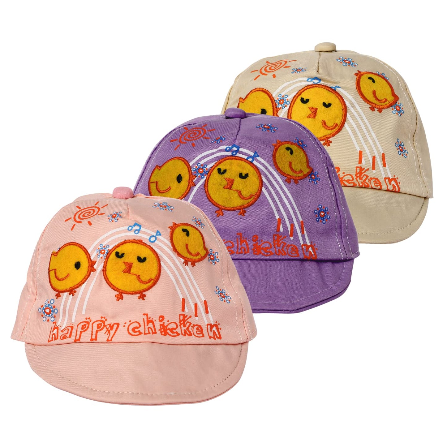Da Anushi Baby Boys Baseball Cap Cotton Beret Cap Trucker Hats With Flat Brim For Summer Outdoor (Pack Of 3, 612 Months)