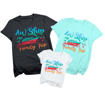 2025 Family Cruise Shirts Toddler Its A Family Trip Shirt Making Memories Together Cruise Ship Short Sleeve Tops