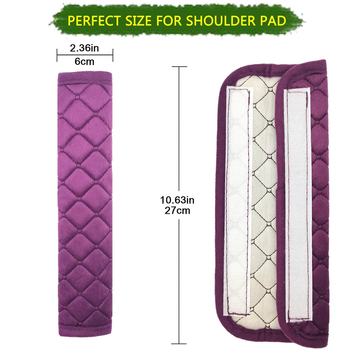 Tecooller Car Seat Belt Cover Pad, 5 Pcs, Seatbelt Covers For Car Accessories, Soft Material, Car Seat Strap Pads, Purple 10.63