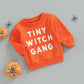 Mozikqin Toddler Baby Halloween Outfit Girl Boy Crewneck Sweatshirt Long Sleeve Letter Pullover Sweater Cute Fall Clothes (Tiny