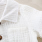 Baby Boys Clothes Set Toddler Infant Boys Button-Down Shirt Tops + Cotton Gauze Shorts Summer Outfit 2Pcs With Pockets (White, 5
