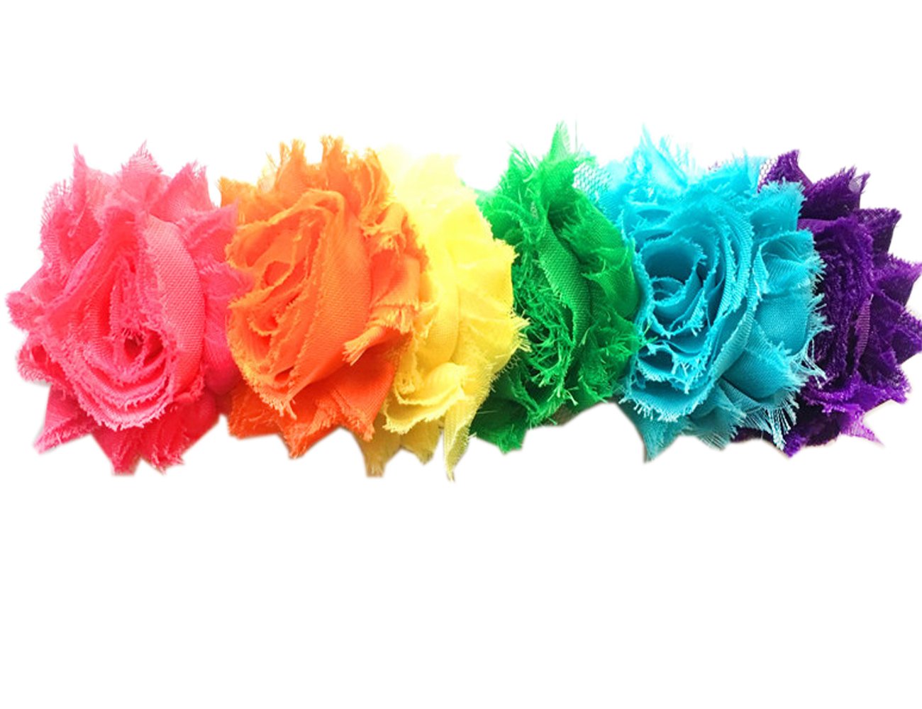 Baby Girls Rainbow Flower Headband Hair Band Accessories Ts-Fd03 (Unedged Chiffon Headband)
