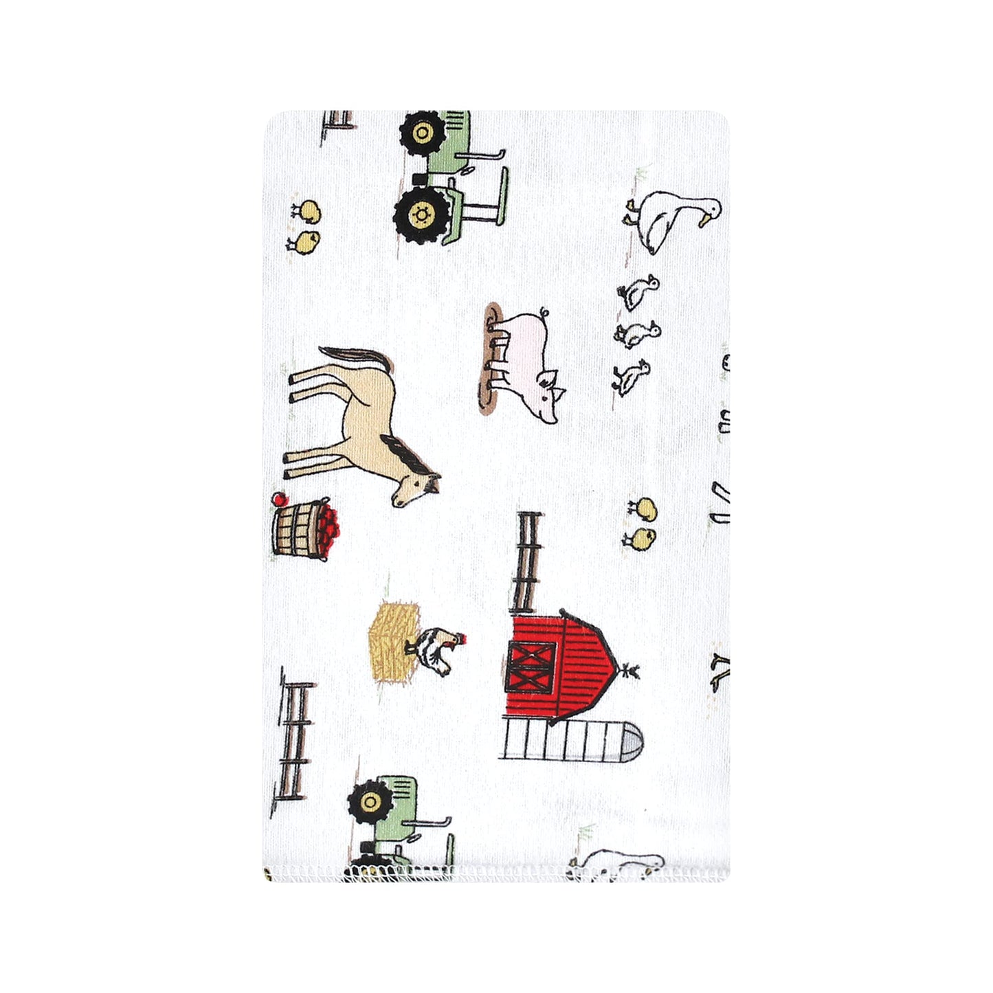 Hudson Baby Unisex Baby Cotton Flannel Burp Cloths, Boy Farm, One Size