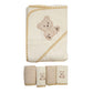 Spasilk Bath Hooded Towels & Washcloths Set For Babies, Hooded Terry Bath Towel & 4 Washcloths, Beige