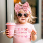 Oneninedream Valentines Bows For Baby Girls 6'' Large Nylon Headband Handmade Hairbands With Bows Red Light Pink Heart Valentine
